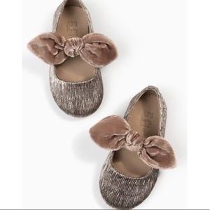 NWT ZARA BABY METALLIC BALLERINAS